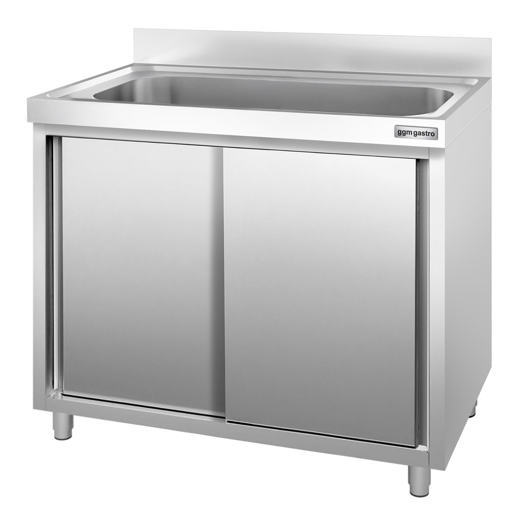 Dřezová skříňka PREMIUM - nerezavějící ocel AISI 304 - 1000x600 mm - posuvné dveře - s 1 dřezem - Obrázek 6