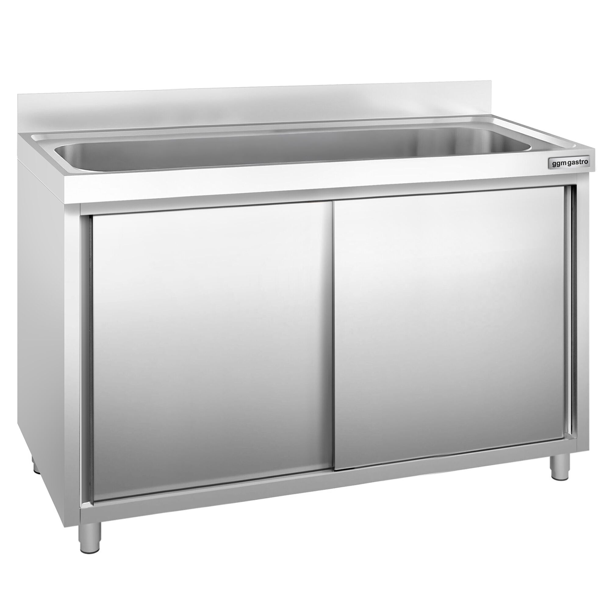 Dřezová skříňka PREMIUM - nerezavějící ocel AISI 304 - 1400x600 mm - posuvné dveře - s 1 dřezem - Obrázek 4