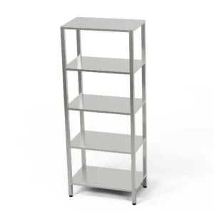Nerezový regál s 5 policemi 130x40x200 cm | FORGAST