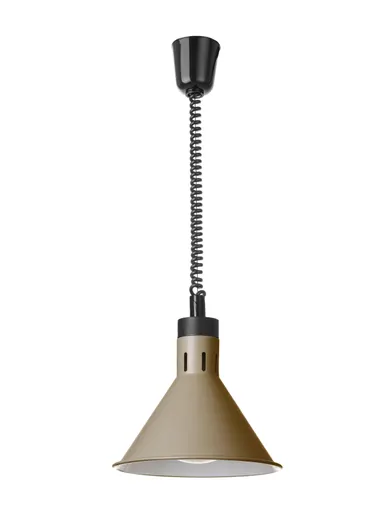 Horkovzdušná lampa s nastavitelnou výškou, kuželová, HENDI, Béžová, 230V/375W, ⌀275x(H)250mm