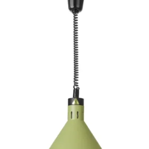 Horkovzdušná lampa s nastavitelnou výškou, kuželová, HENDI, Zelená, 230V/375W, ⌀275x(H)250mm