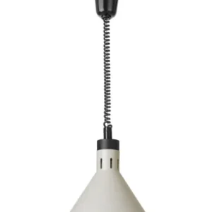 Horkovzdušná lampa s nastavitelnou výškou, kuželová, HENDI, Bílá, 230V/375W, ⌀275x(H)250mm