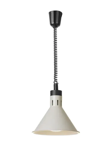Horkovzdušná lampa s nastavitelnou výškou, kuželová, HENDI, Bílá, 230V/375W, ⌀275x(H)250mm