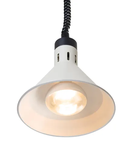 Horkovzdušná lampa s nastavitelnou výškou, kuželová, HENDI, Bílá, 230V/375W, ⌀275x(H)250mm - Obrázek 3