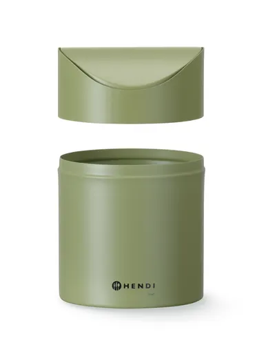 Stolní koš na odpadky s pohyblivým krytem, HENDI, 1,2L, Zelená, ⌀120x(H)165mm - Obrázek 6