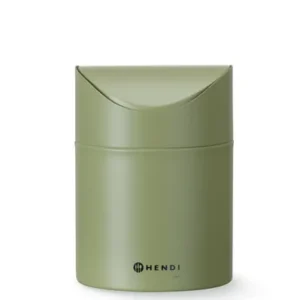 Stolní koš na odpadky s pohyblivým krytem, HENDI, 1,2L, Zelená, ⌀120x(H)165mm