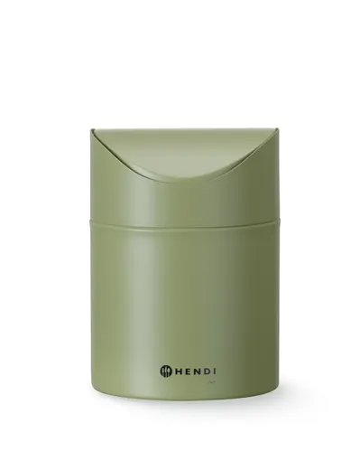 Stolní koš na odpadky s pohyblivým krytem, HENDI, 1,2L, Zelená, ⌀120x(H)165mm