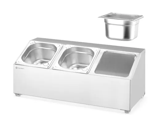 Stojan pro gastronádoby, HENDI, 3 přihrádky, 512x245x(H)215mm - Obrázek 10