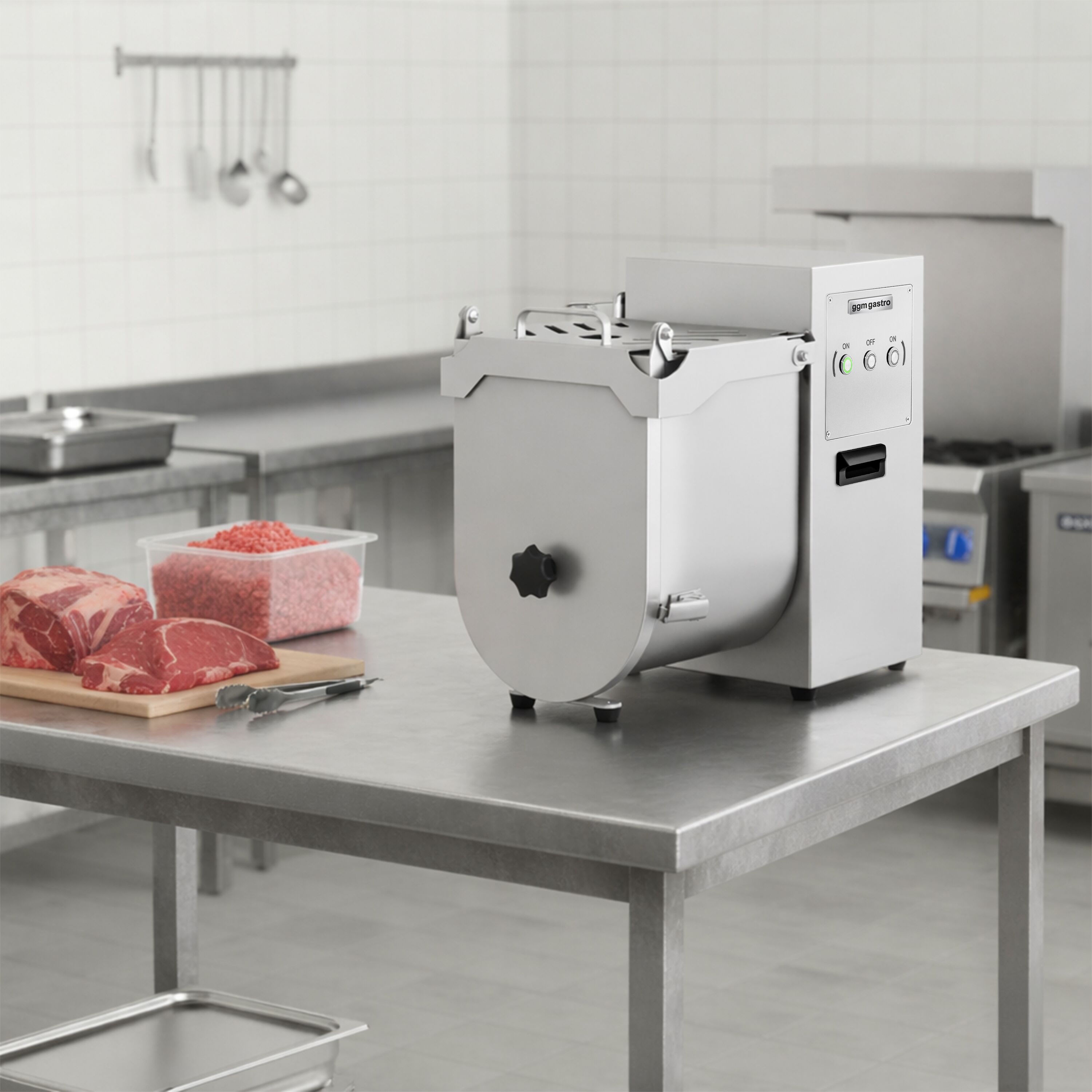Elektrický míchač masa – 30 litrů – 20 kg – 550 W – chod vpřed a vzad. - Obrázek 3